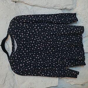 Loft Navy Floral Top